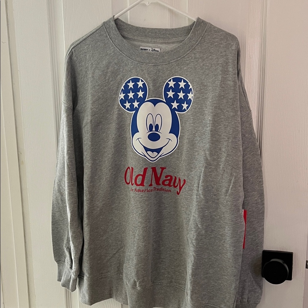 Old Navy Gray Sweatshirt with Mickey Mouse Design